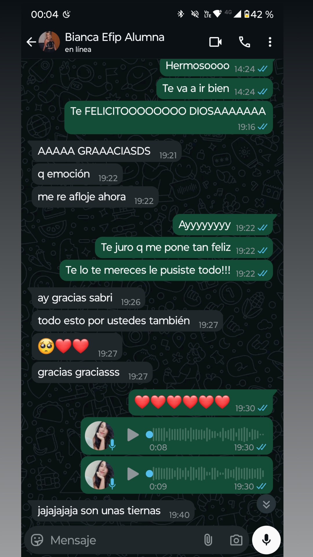 Agradecimiento alumno 4